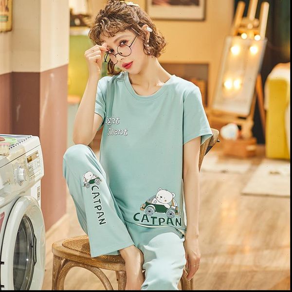 full length pants short women sleepwear t shirt cotton pajamas 2pcs set korean lady clothes summer female sleep pijamas, Black;red
full length pants short women sleepwear t shirt cotton pajamas 2pcs set korean lady clothes summer female sleep pijamas, Black;red