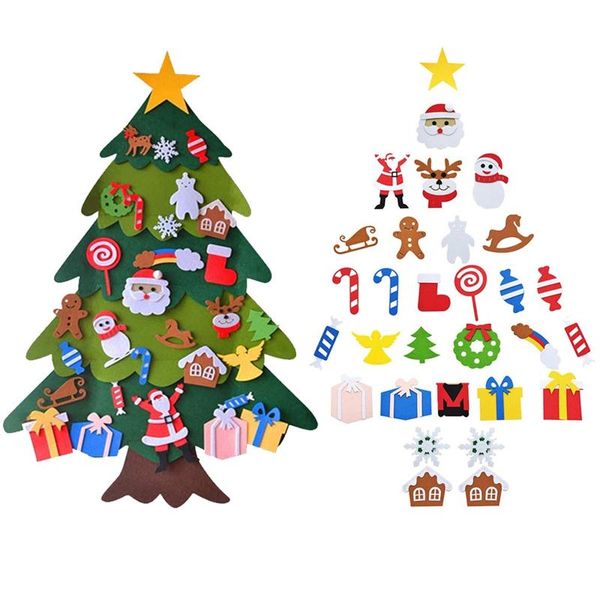 christmas decorations kids diy felt tree for home wall hanging toddlers