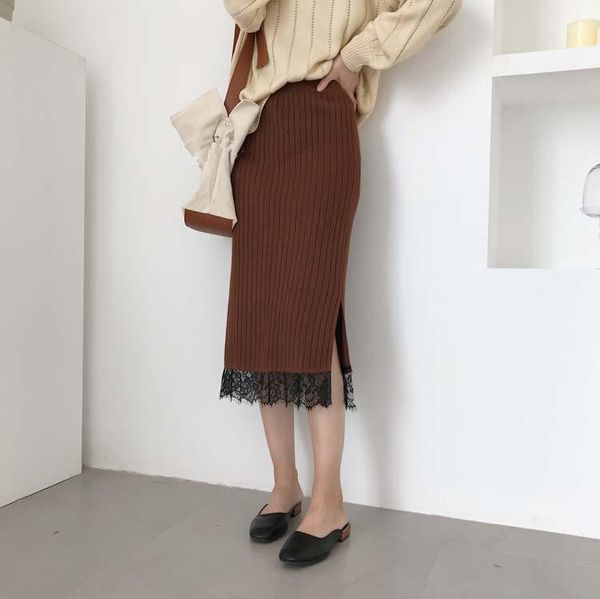 skirts fashion women high waist lace 2021 autumn winter solid one pace knitted skirt female package hip, Black
skirts fashion women high waist lace 2021 autumn winter solid one pace knitted skirt female package hip, Black