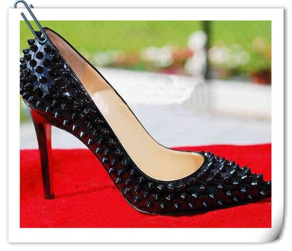 lady rivet women high heels shoes pointed sandals red luxury designers plus size 44 (with box, Black
lady rivet women high heels shoes pointed sandals red luxury designers plus size 44 (with box, Black