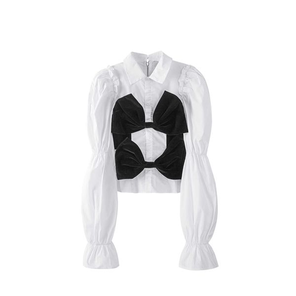 spring back zipper color matching design big bow puff sleeve short shirt womens 210615, White
spring back zipper color matching design big bow puff sleeve short shirt womens 210615, White