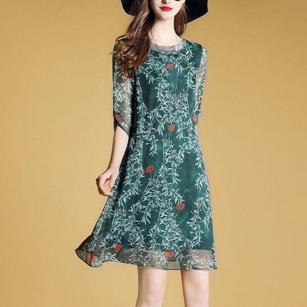 spring summer dress green botanical floral dresses for women ladies half sleeve elegant casual mini vestidos, Black;gray
spring summer dress green botanical floral dresses for women ladies half sleeve elegant casual mini vestidos, Black;gray