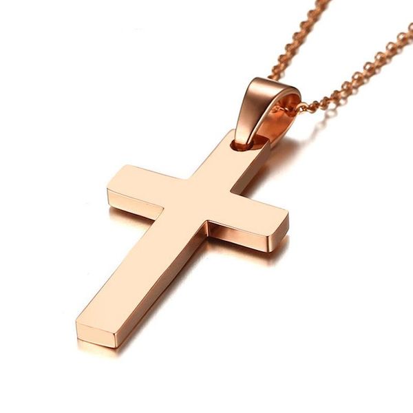 pendant necklaces yo classic men rose gold color cross necklace stainless steel link chain for women, Silver
pendant necklaces yo classic men rose gold color cross necklace stainless steel link chain for women, Silver