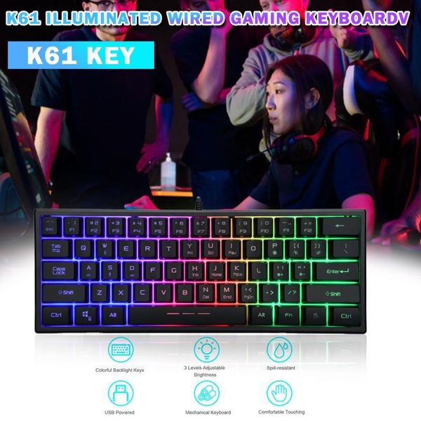 keyboards professional gaming keyboard k61 manipulator feel key character glowing fashion wired
keyboards professional gaming keyboard k61 manipulator feel key character glowing fashion wired