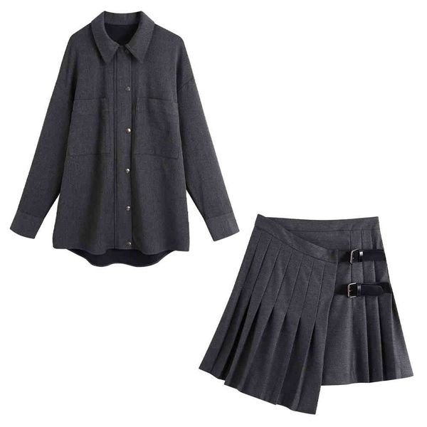 autumn winter women two piece set shirt-style coat & mini skirt pleated high-waist asymmetric hem 210420, White
autumn winter women two piece set shirt-style coat & mini skirt pleated high-waist asymmetric hem 210420, White