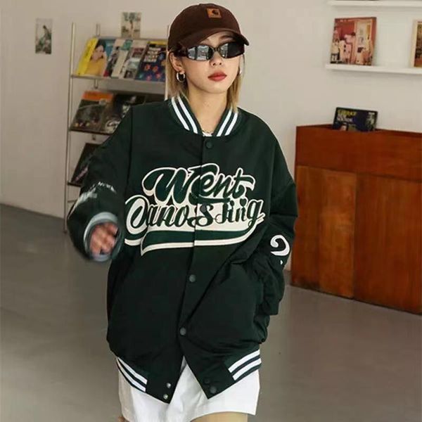 women's jackets fashion varsity baseball bomber coats letter print oversize hip hop streetwear uniform windbreaker button outerwear, Black;brown
women's jackets fashion varsity baseball bomber coats letter print oversize hip hop streetwear uniform windbreaker button outerwear, Black;brown