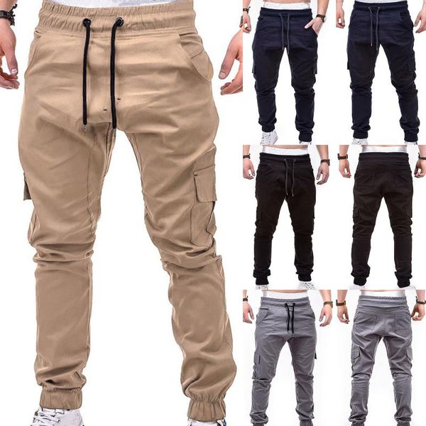 men's pants pure color youth leisure slimming overalls pocket paste leather streetwear casual fashion cargo jogger men, Black
men's pants pure color youth leisure slimming overalls pocket paste leather streetwear casual fashion cargo jogger men, Black