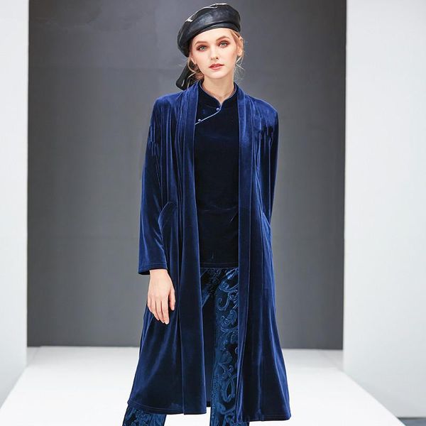 women's trench coats 2021 england style women autumn winter long velour coat female outerwear velvet cardigans black blue purple, Tan;black
women's trench coats 2021 england style women autumn winter long velour coat female outerwear velvet cardigans black blue purple, Tan;black