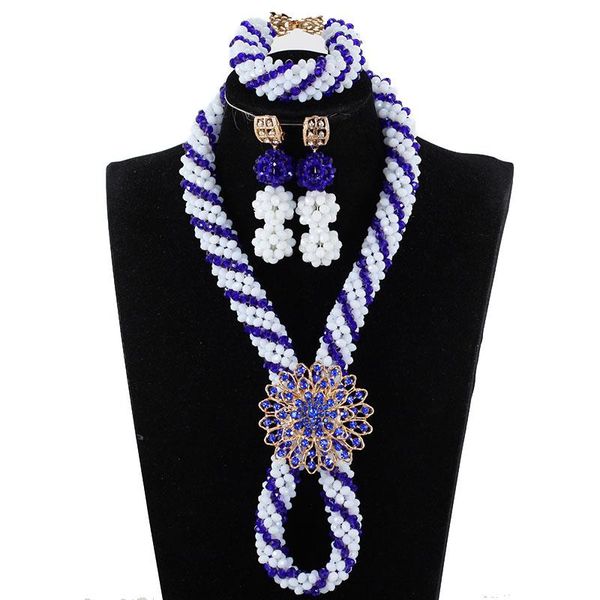 earrings & necklace 2021 fresh royal and blue nigerian wedding beads chunky jewelry set gold costume women hx861, Silver
earrings & necklace 2021 fresh royal and blue nigerian wedding beads chunky jewelry set gold costume women hx861, Silver