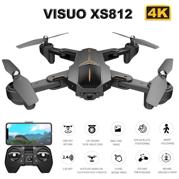VISUO XS812 GPS RC Drone with 4K HD Camera 5G WIFI FPV Folding Drone Headless Mode GPS Follow Gesture Drone for Adult VS XS809S
VISUO XS812 GPS RC Drone with 4K HD Camera 5G WIFI FPV Folding Drone Headless Mode GPS Follow Gesture Drone for Adult VS XS809S