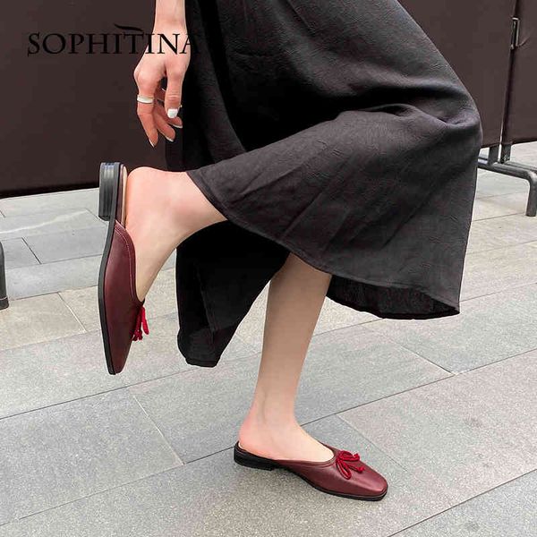 sophitina fashion women slippers outside wear comfortable bowknot sweet square toe daily leather high-quality female shoes ao582 210513, Black
sophitina fashion women slippers outside wear comfortable bowknot sweet square toe daily leather high-quality female shoes ao582 210513, Black