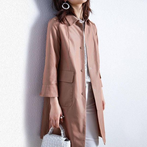 women's trench coats coat women 2021 spring and autumn elegant temperament mid-length windbreaker cropped sleeve outwear abrigos mujer, Tan;black
women's trench coats coat women 2021 spring and autumn elegant temperament mid-length windbreaker cropped sleeve outwear abrigos mujer, Tan;black
