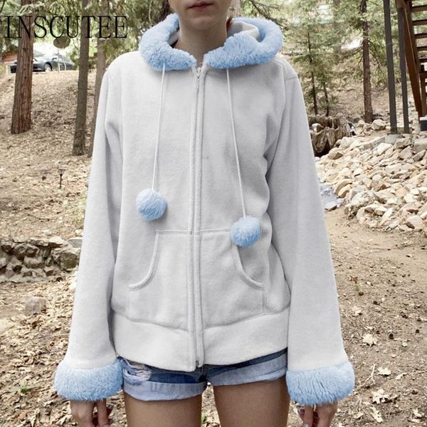 women's knits & tees inscutee 2021 winter streetwear y2k sweatshirt women harajuku vintage grunge long sleeve blue hat jacket zip-up lo, White
women's knits & tees inscutee 2021 winter streetwear y2k sweatshirt women harajuku vintage grunge long sleeve blue hat jacket zip-up lo, White