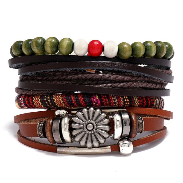 vintage diy 4pcs set bracelets leather rope chain beaded bracelet punk style multi-layer hand accessories gift fashion jewelry, Golden;silver
vintage diy 4pcs set bracelets leather rope chain beaded bracelet punk style multi-layer hand accessories gift fashion jewelry, Golden;silver