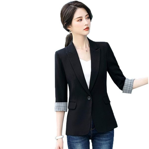 women blazer slim 3/4 sleeve female fashion suit jacket office coat summer thin section plus size 4xl r85 women's suits & blazers, White;black
women blazer slim 3/4 sleeve female fashion suit jacket office coat summer thin section plus size 4xl r85 women's suits & blazers, White;black