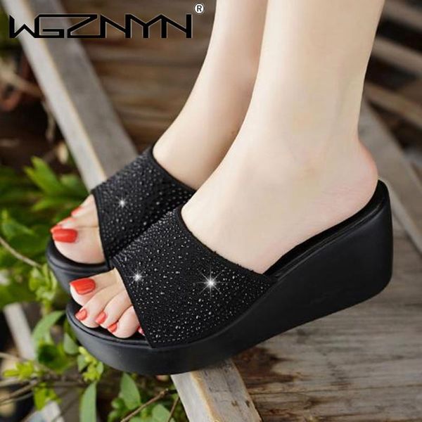 slippers outside wear skid bottom slipper female version fashionable leisure thick platform sweet beach woman rhinestone shoes, Black
slippers outside wear skid bottom slipper female version fashionable leisure thick platform sweet beach woman rhinestone shoes, Black