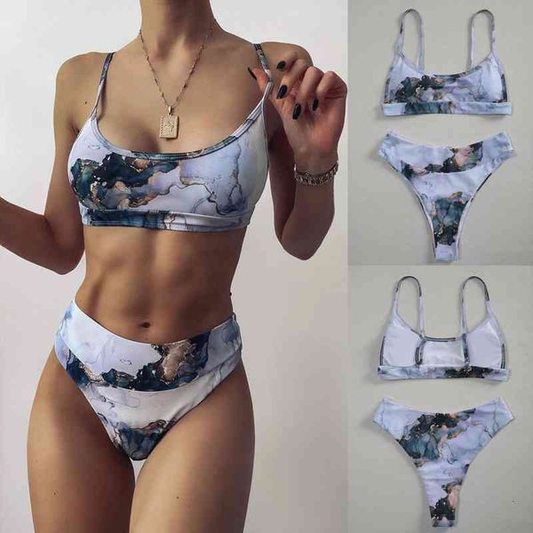 f summer spaghetti strap bikini women tie-dye push up high cut hight waist halter bikini set swimsuit split bottoms, White;black
f summer spaghetti strap bikini women tie-dye push up high cut hight waist halter bikini set swimsuit split bottoms, White;black