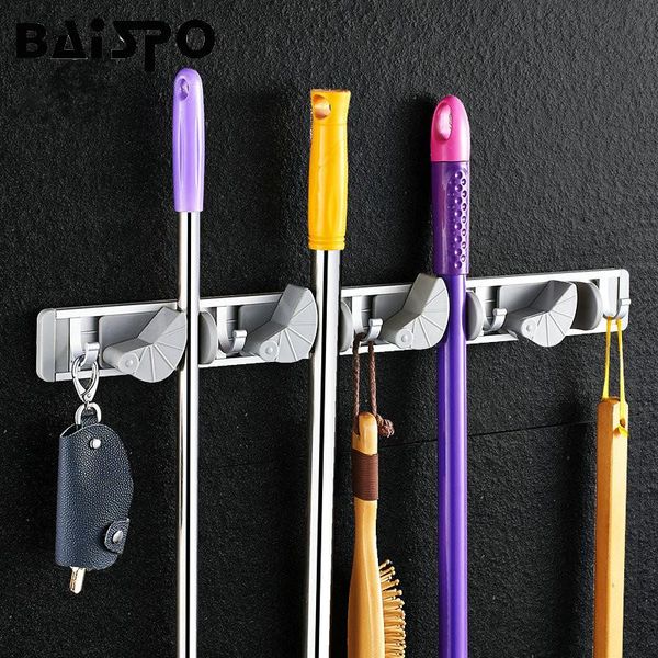 hooks & rails quality kitchen storage tool holder, 4 position with 5 wall mounted organizer, mop and broom holders racks
hooks & rails quality kitchen storage tool holder, 4 position with 5 wall mounted organizer, mop and broom holders racks