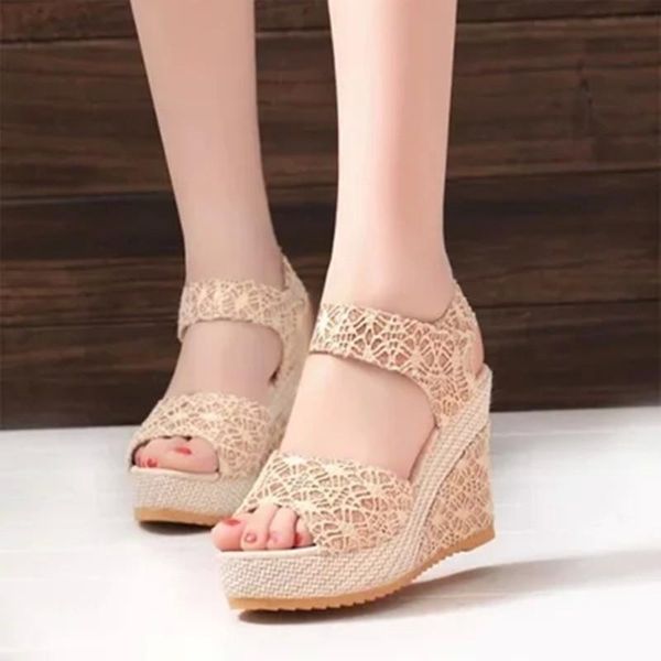 summer peep toe high heels women sandals fashion platform woman wedges shoes black beige casual gladiator sandalias
summer peep toe high heels women sandals fashion platform woman wedges shoes black beige casual gladiator sandalias