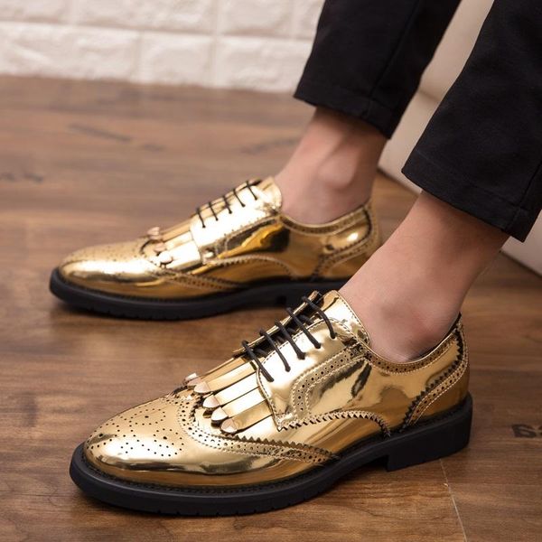 dress shoes designer spring men's gold tassels pointed lace up flats oxford wedding prom formal footwear sapato social masculino, Black
dress shoes designer spring men's gold tassels pointed lace up flats oxford wedding prom formal footwear sapato social masculino, Black