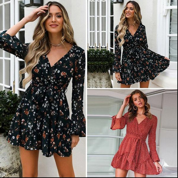 womens half women dresses sleeve mini dress v neck floral print summer beach maxi bohemian boho, Black;gray
womens half women dresses sleeve mini dress v neck floral print summer beach maxi bohemian boho, Black;gray
