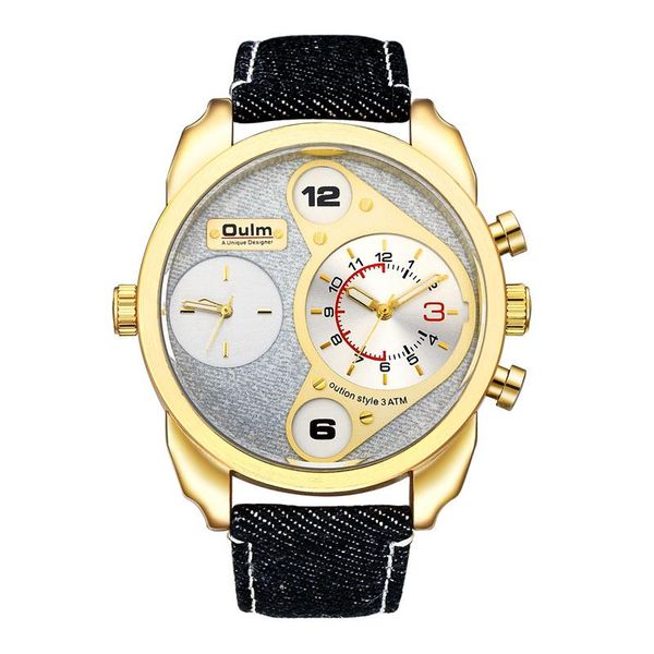 wristwatches oulm men sports watches 2 time zone qaurtz male clock reloj hombre montre homme relogio masculino herrenuhr, Slivery;brown
wristwatches oulm men sports watches 2 time zone qaurtz male clock reloj hombre montre homme relogio masculino herrenuhr, Slivery;brown