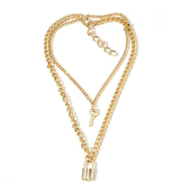 pendant necklaces fashion alloy lock key simple couple sweater chain thick domineering woman necklace good friends to share, Silver
pendant necklaces fashion alloy lock key simple couple sweater chain thick domineering woman necklace good friends to share, Silver