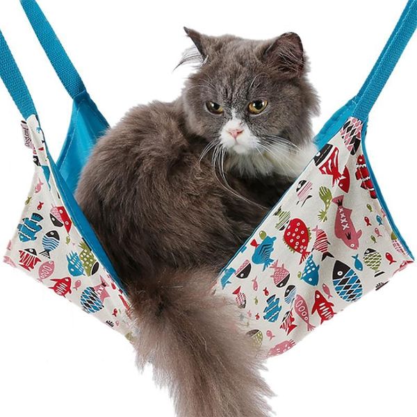 cat beds & furniture creative double-sided hammock pet hanging sleeping bed with canvas fish print decor kitten swing supplies
cat beds & furniture creative double-sided hammock pet hanging sleeping bed with canvas fish print decor kitten swing supplies