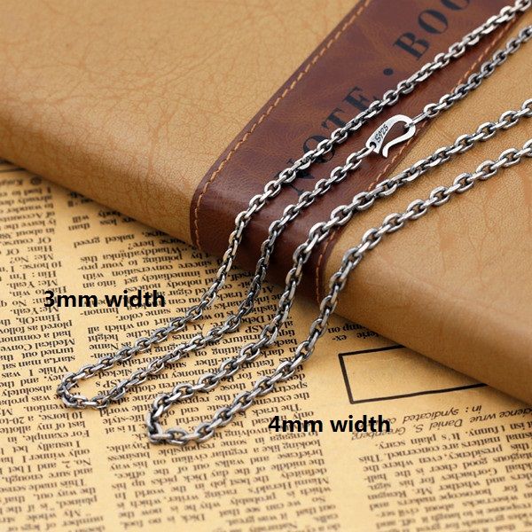 925 sterling silver link chain necklace 3mm width american european hip-hop gothic punk style antique designer luxury jewelry accessories gi
925 sterling silver link chain necklace 3mm width american european hip-hop gothic punk style antique designer luxury jewelry accessories gi