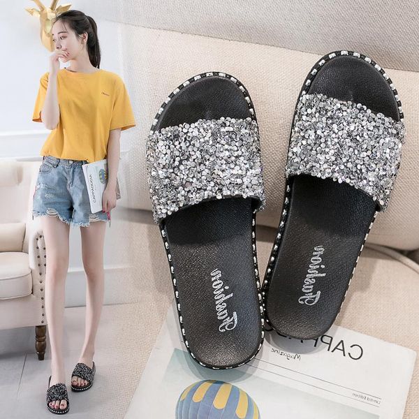 slippers casual low shoes woman 2021 platform glitter slides pantofle luxury jelly flat crystal basic rubber bling pu, Black
slippers casual low shoes woman 2021 platform glitter slides pantofle luxury jelly flat crystal basic rubber bling pu, Black