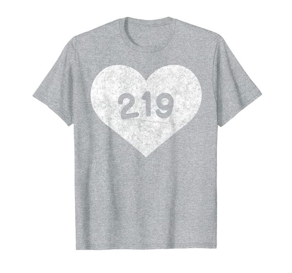 indiana area code 219 heart state gift souvenir t-shirt, White;black