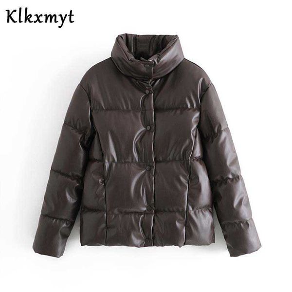 klkxmyt za parka women fashion faux leather thick warm padded jacket coat vintage long sleeve female outerwear chic 210527, Black
klkxmyt za parka women fashion faux leather thick warm padded jacket coat vintage long sleeve female outerwear chic 210527, Black