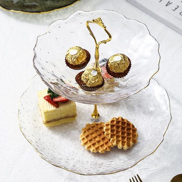personalized modern multi-layer glass cake tray, double-layer fruit candy plate, creative dish, dessert rack, misty gray dishes & plates
personalized modern multi-layer glass cake tray, double-layer fruit candy plate, creative dish, dessert rack, misty gray dishes & plates