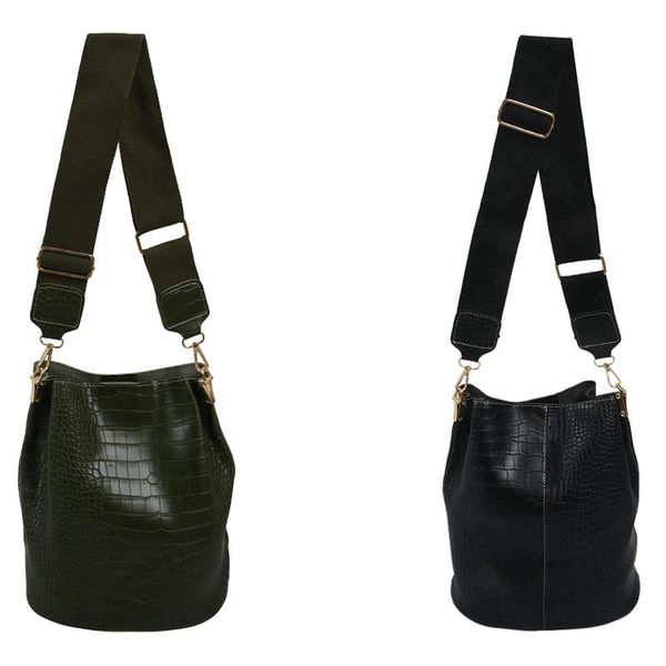 evening bags 2 pcs women alligator bucket crocodile pattern handbag casual shoulder messenger black & green
evening bags 2 pcs women alligator bucket crocodile pattern handbag casual shoulder messenger black & green