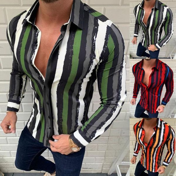 men's casual shirts button collar sleeve lapel shirt basic long striped cardigan men, White;black
men's casual shirts button collar sleeve lapel shirt basic long striped cardigan men, White;black