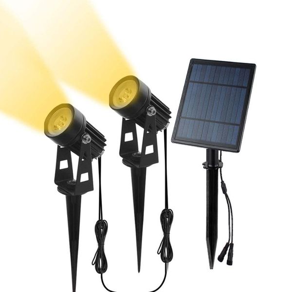 lawn lamps ip65 waterproof landscape wall light 2 in 1 adjustable solar in-ground spotlight garden tree