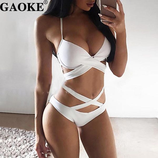 women's swimwear women solid printed bikini set high waist push up bandage swimsuit bathing suit beach biquni maillot de bain, White;black
women's swimwear women solid printed bikini set high waist push up bandage swimsuit bathing suit beach biquni maillot de bain, White;black