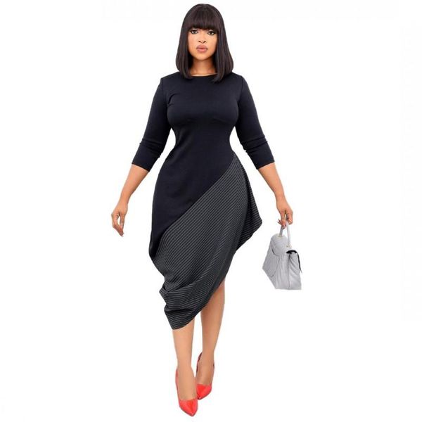 casual dresses long a line dress women o neck 3/4 sleeve high waist gown autumn striped patchwork office lady t shirt vestidos, Black;gray
casual dresses long a line dress women o neck 3/4 sleeve high waist gown autumn striped patchwork office lady t shirt vestidos, Black;gray