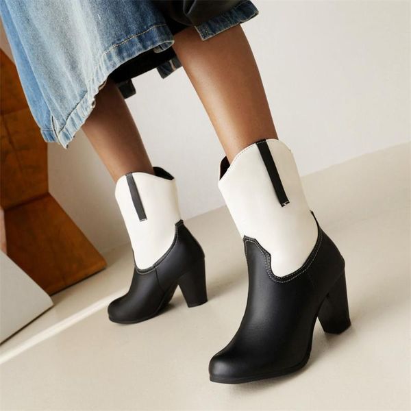 boots lapolaka fashion women western trendy show style slip-on short patchwork high heel ankle, Black
boots lapolaka fashion women western trendy show style slip-on short patchwork high heel ankle, Black