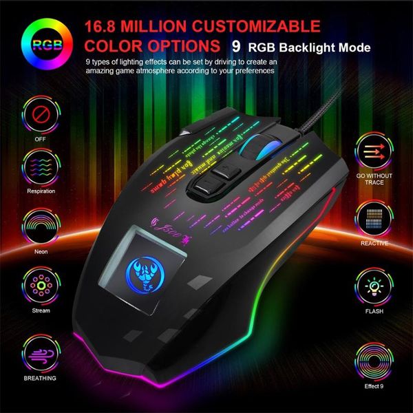 gaming mouse fashion touch-screen display 6400dpi rgb backlight programming ergonomic wired mice
gaming mouse fashion touch-screen display 6400dpi rgb backlight programming ergonomic wired mice