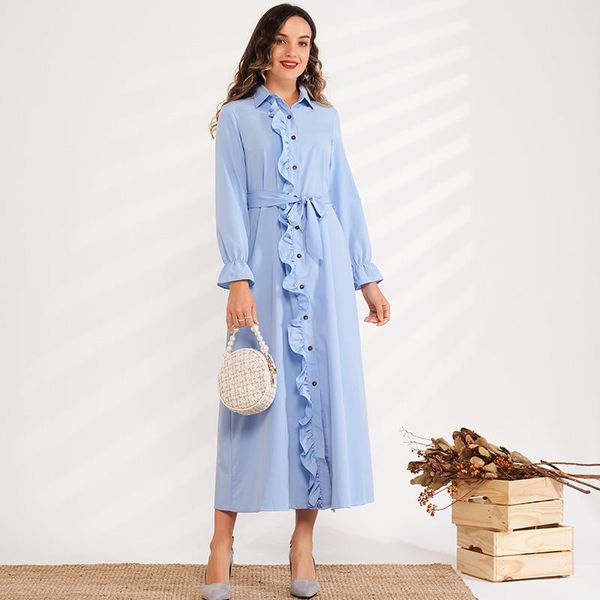 casual dresses product ladies fashion placket ruffle stitching lapel solid color loose tie belt sweet long shirt blue woman dress, Black;gray
casual dresses product ladies fashion placket ruffle stitching lapel solid color loose tie belt sweet long shirt blue woman dress, Black;gray