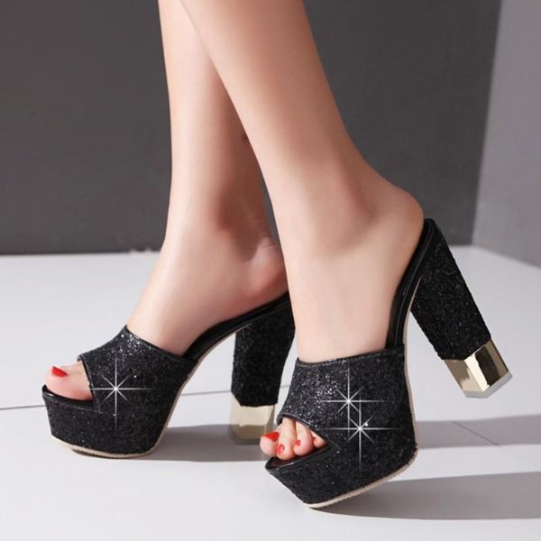 dress shoes fanyuan fashion 32-43 bling peep toe summer mules women glitters party platform pumps ladies super high heels woman, Black
dress shoes fanyuan fashion 32-43 bling peep toe summer mules women glitters party platform pumps ladies super high heels woman, Black