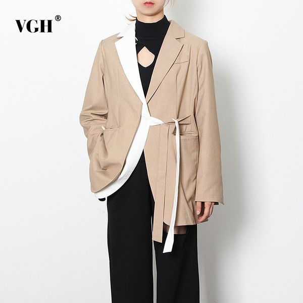vgh hit color lace up bowknot blazer for women notched long sleeve patchwork casual blazers female fashion new clothing 210421, White;black
vgh hit color lace up bowknot blazer for women notched long sleeve patchwork casual blazers female fashion new clothing 210421, White;black