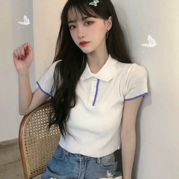 women's t-shirt 6 colors new summer women casual harajuku short sleeve knitted t-shirts female vintage turn-down collar wild, White
women's t-shirt 6 colors new summer women casual harajuku short sleeve knitted t-shirts female vintage turn-down collar wild, White