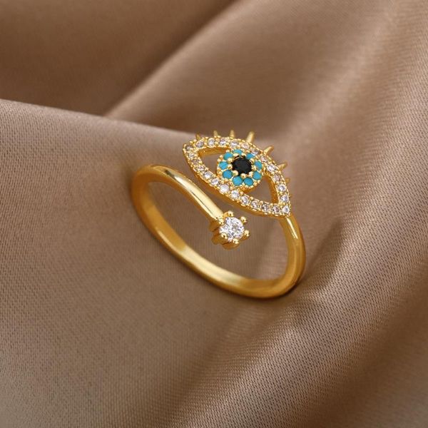 wedding rings the eye of evil for women zircon crystal engagement ring adjustable open cuff party vintage jewelry gift anillos, Slivery;golden
wedding rings the eye of evil for women zircon crystal engagement ring adjustable open cuff party vintage jewelry gift anillos, Slivery;golden
