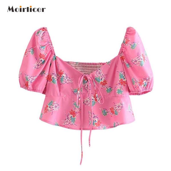 women's blouses & shirts 2021 women fashion floral crop bow tie short sleeve stretchy back blouse female pink cute blusas, White
women's blouses & shirts 2021 women fashion floral crop bow tie short sleeve stretchy back blouse female pink cute blusas, White
