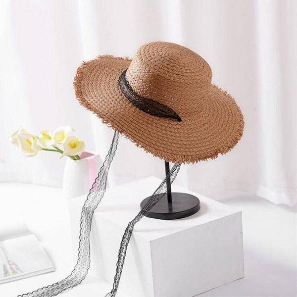 stingy brim hats seioum women summer beach raffia black white ribbon hat bow temperament flat straw women's sea, Blue;gray
stingy brim hats seioum women summer beach raffia black white ribbon hat bow temperament flat straw women's sea, Blue;gray