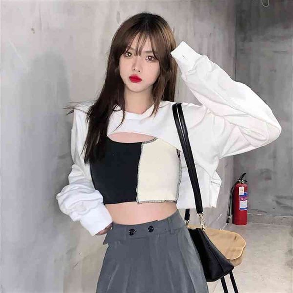 womens sweatshirt casual hoodies crop women o-neck pullover long sleeve irregular short loose solid streetwear sweatshirt, Black
womens sweatshirt casual hoodies crop women o-neck pullover long sleeve irregular short loose solid streetwear sweatshirt, Black