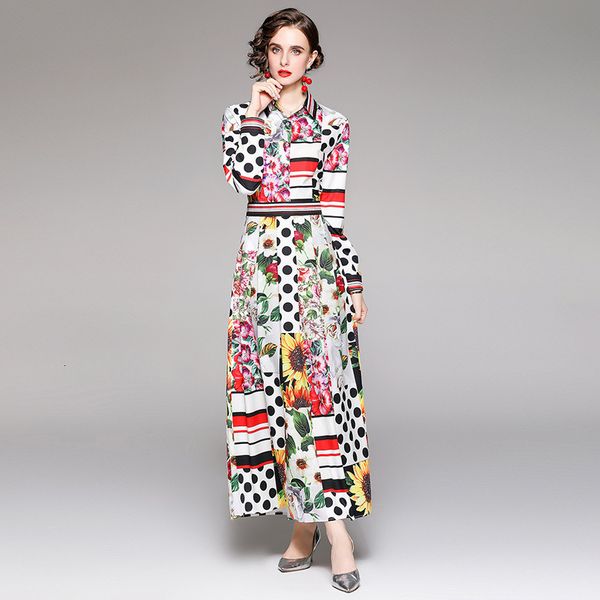 long sleeved long skirt dress style fashion versatile waist slim positioning printed autumn, Black;gray
long sleeved long skirt dress style fashion versatile waist slim positioning printed autumn, Black;gray
