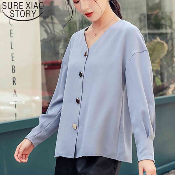 blusas mujer de moda ladies shirts for women long sleeve chiffon blouse button solid v-neck 6941 50 210415, White
blusas mujer de moda ladies shirts for women long sleeve chiffon blouse button solid v-neck 6941 50 210415, White